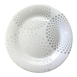 Weightwatchers White Plate With Gray Dot Pattern - Dishwasher & Microwave Safe